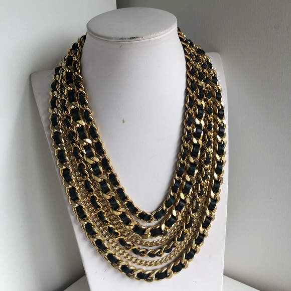 Jewelry - Italian fine leather gold chain necklace.